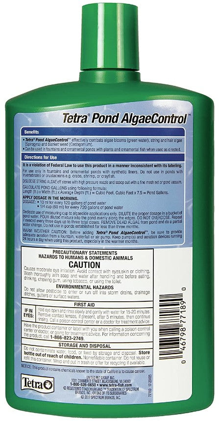 33.8 oz Tetra Pond Algae Control for Green Water and String Algae