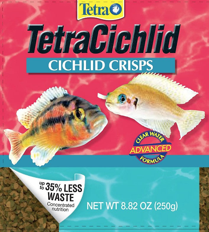Tetra Cichlid Crisps, Nutritionally Balanced Fish Food for All Top and  Mid-Water Cichlids, 8.82 oz