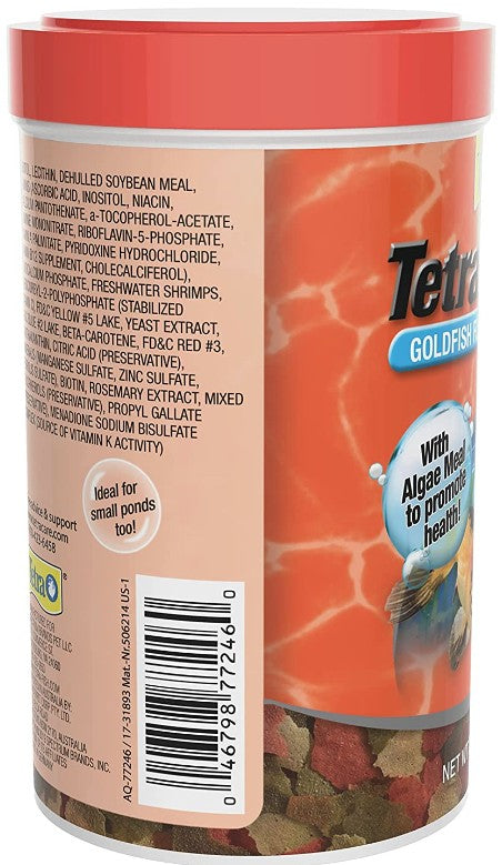 2.2 oz Tetra TetraFin Plus Goldfish Flakes Fish Food with Algae Meal to Promote Growth