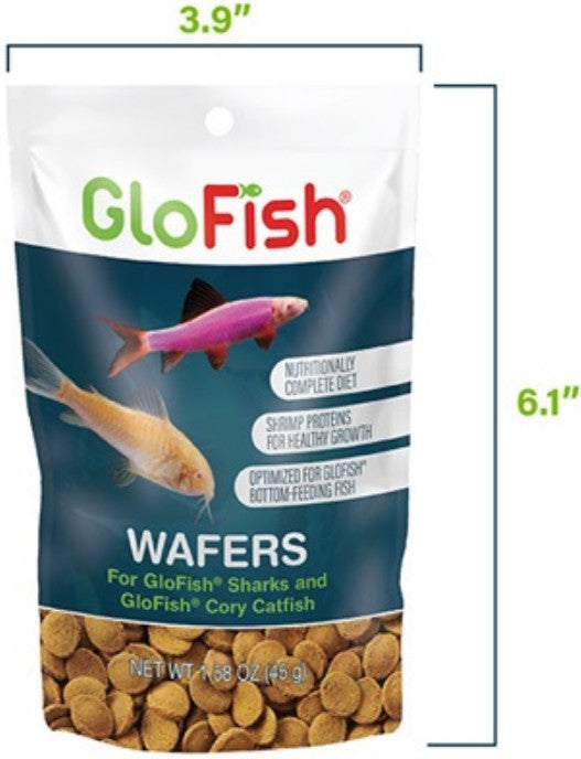 6.32 oz (4 x 1.58 oz) GloFish Cory Wafers Fish Food for GloFish Sharks and Cory Catfish