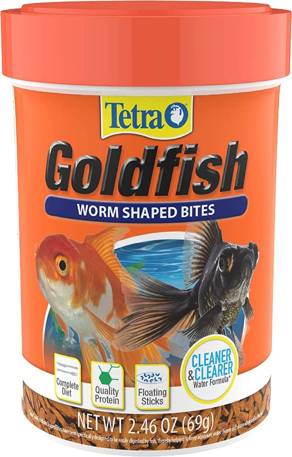 7.38 oz (3 x 2.46 oz) Tetra Goldfish Worm Shaped Bites