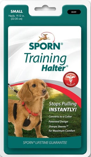 Small - 1 count Sporn Original Training Halter for Dogs Black