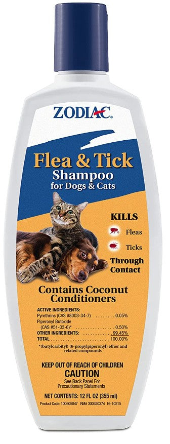 36 oz (3 x 12 oz) Zodiac Flea and Tick Shampoo for Dogs and Cats