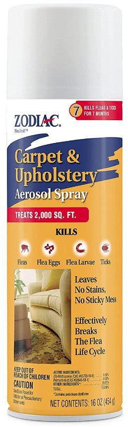 Zodiac Flea and Tick Carpet and Upholstery Aerosol Spray - PetMountain.com