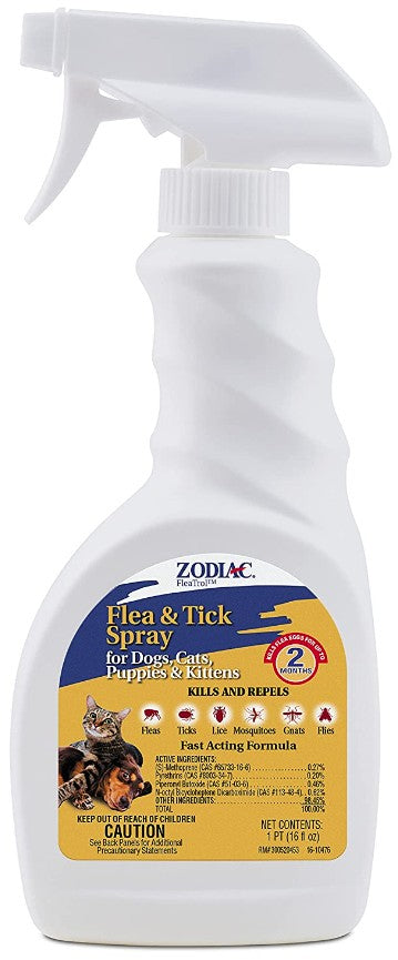 48 oz (3 x 16 oz) Zodiac Flea and Tick Spray for Dogs and Cats