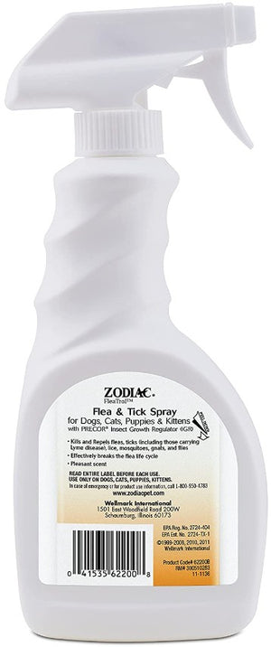 48 oz (3 x 16 oz) Zodiac Flea and Tick Spray for Dogs and Cats