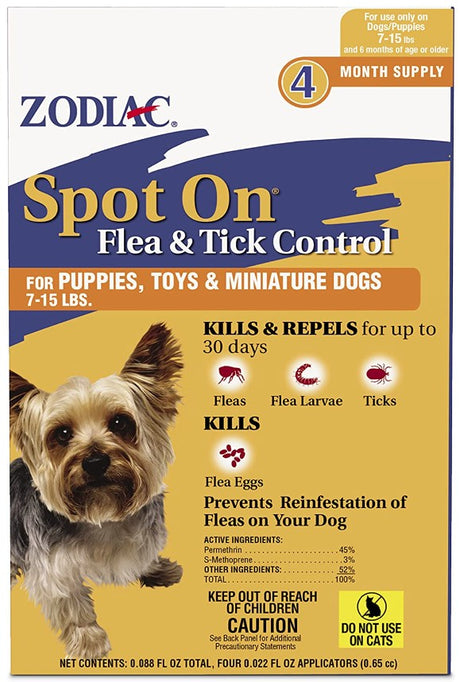 12 count (3 x 4 ct) Zodiac Flea and Tick Control Drops