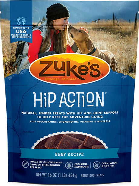1 lb Zukes Hip Action Dog Treats Roasted Beef Recipe