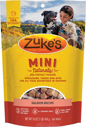 Zukes Mini Naturals Dog Treats Salmon Recipe - PetMountain.com