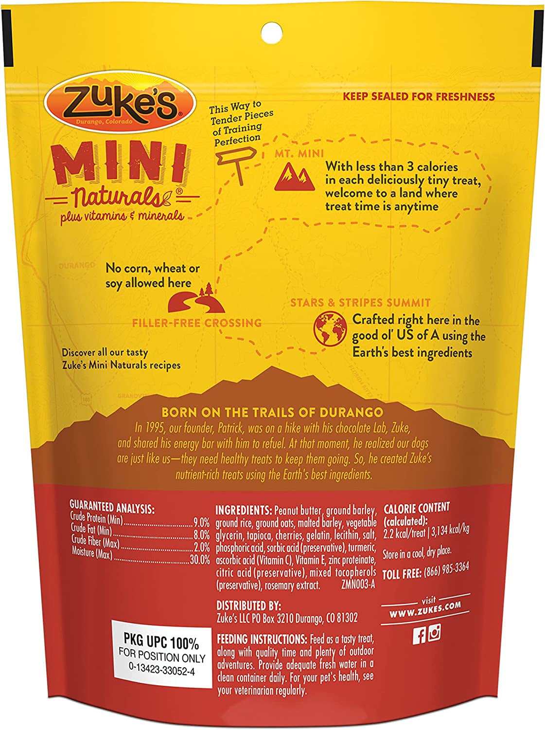 6 oz Zukes Mini Naturals Treats Peanut Butter and Oats
