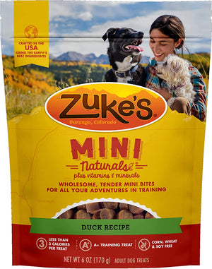 54 oz (9 x 6 oz) Zukes Mini Naturals Dog Treats Duck Recipe