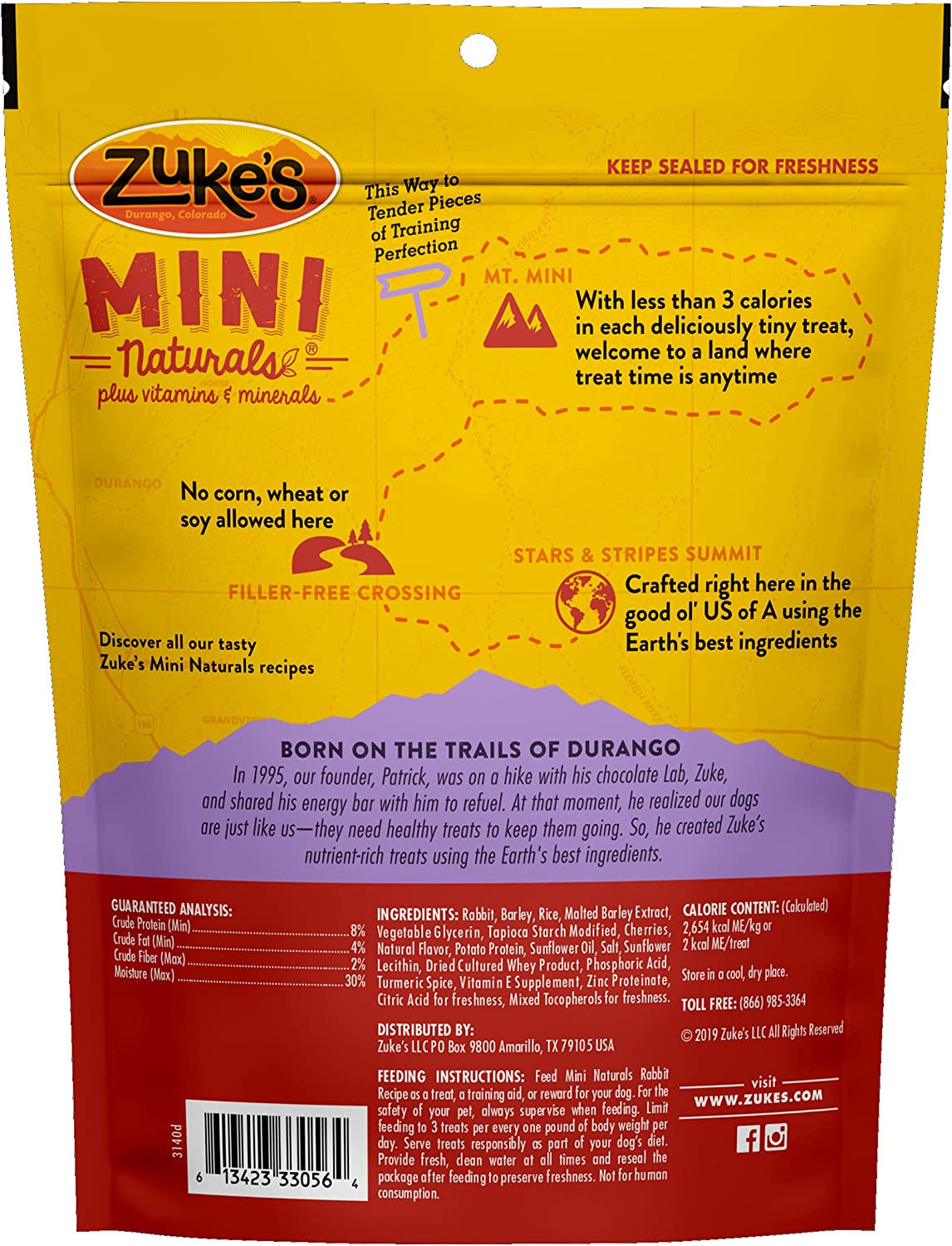 Zukes Mini Naturals Dog Treats Rabbit Recipe - PetMountain.com