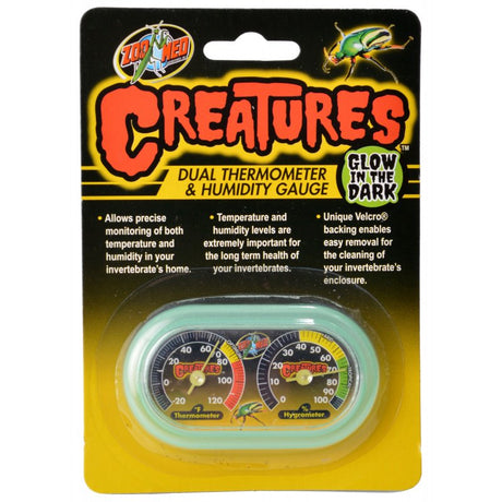 4 count (4 x 1 ct) Zoo Med Creatures Dual Thermometer and Humidity Gauge