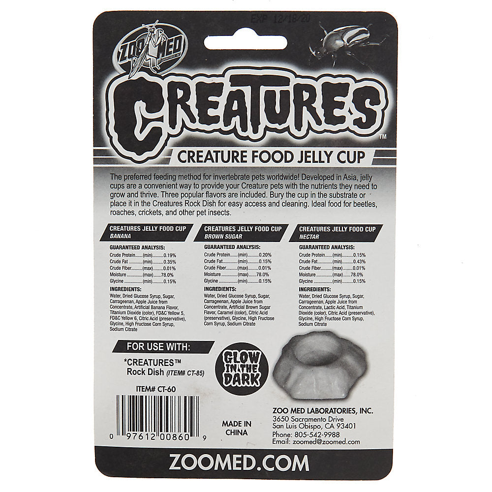 3 count Zoo Med Creatures Creature Food Jelly Cup