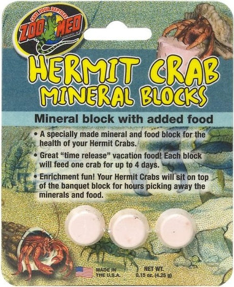 18 count (6 x 3 ct) Zoo Med Hermit Crab Mineral Blocks