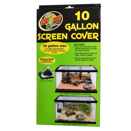 3 count Zoo Med Screen Cover Black for 10 Gallon Terrariums