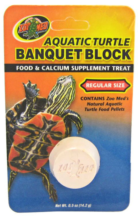 Regular - 12 count Zoo Med Aquatic Turtle Banquet Block Food and Calcium Supplement Treat