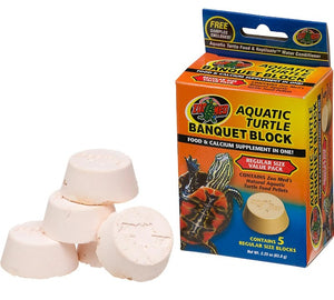 Zoo Med Aquatic Turtle Banquet Block Food and Calcium Supplement Treat - PetMountain.com