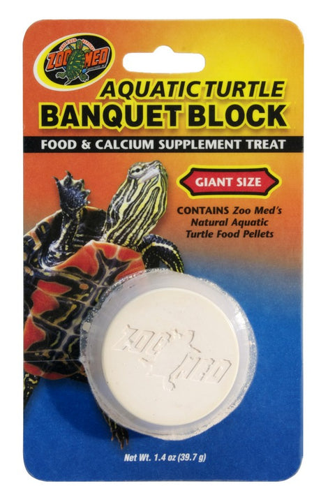 Giant - 1 count Zoo Med Aquatic Turtle Banquet Block Food and Calcium Supplement Treat