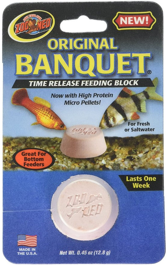 Zoo Med Original Banquet Time Release Feeding Block for Fresh or Saltwater Fish - PetMountain.com