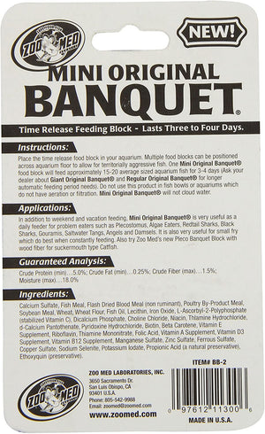 6 count Zoo Med Mini Original Banquet Time Release Feeding Block for Fresh or Saltwater Fish