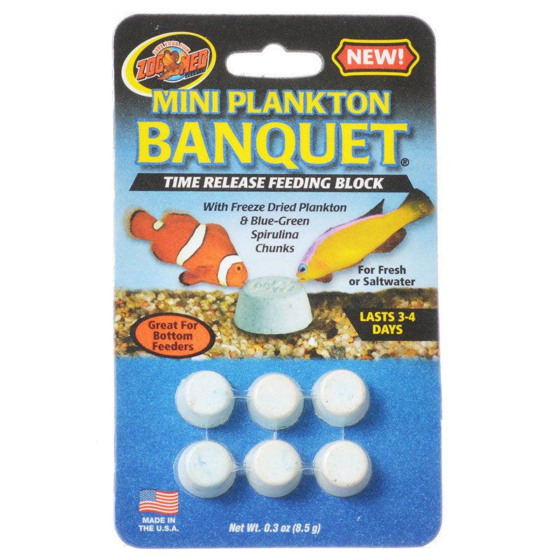 18 count (3 x 6 ct) Zoo Med Mini Plankton Banquet Time Release Feeding Block