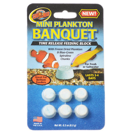 6 count Zoo Med Mini Plankton Banquet Time Release Feeding Block