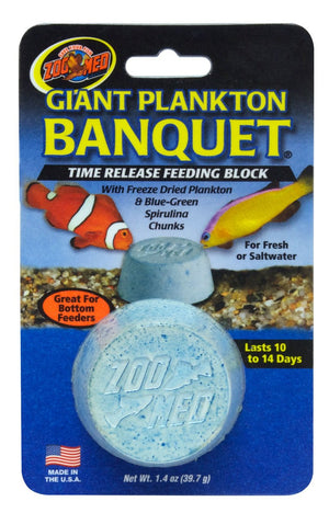 Zoo Med Giant Plankton Banquet Time Release Feeding Block for Fresh and Saltwater Fish - PetMountain.com