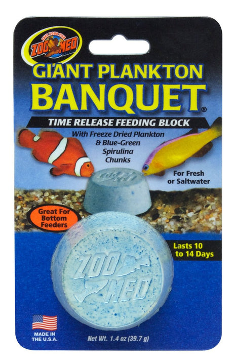 8 count Zoo Med Giant Plankton Banquet Time Release Feeding Block for Fresh and Saltwater Fish