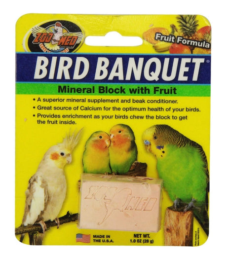 12 count Zoo Med Bird Banquet Mineral Block with Fruit