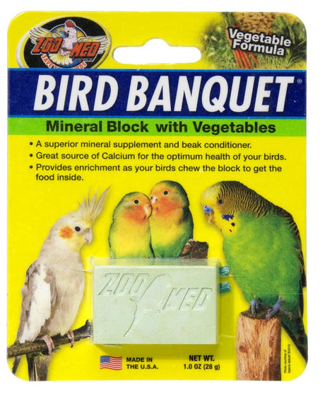 12 count Zoo Med Bird Banquet Mineral Block with Vegetables