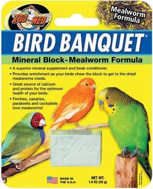 Zoo Med Bird Banquet Mineral Block Mealworm Formula - PetMountain.com