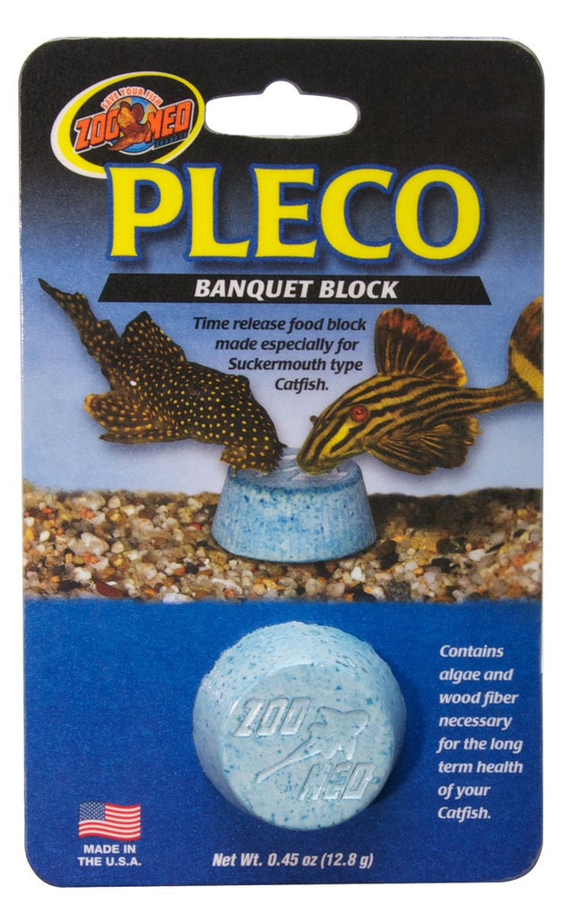 1 count Zoo Med Pleco Banquet Block Time Release Food for Suckermouth Type Catfish