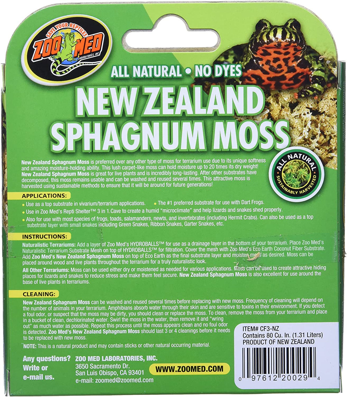 Zoo Med New Zealand Sphagnum Moss Decor - PetMountain.com