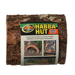 Zoo Med Habba Hut Natural Half Log Shelter for Reptiles, Amphibians, and Small Animals - PetMountain.com