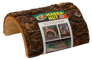 X-Large - 3 count Zoo Med Habba Hut Natural Half Log Shelter for Reptiles, Amphibians, and Small Animals