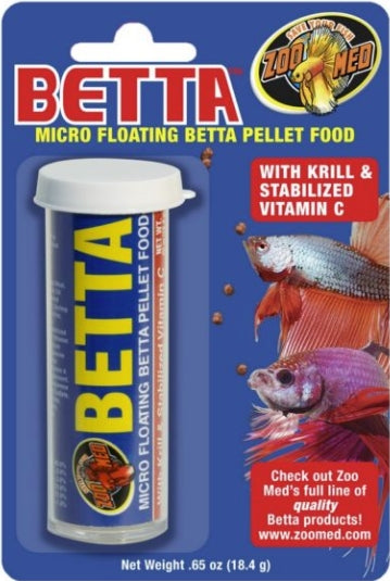 0.65 oz Zoo Med Micro Floating Betta Pellets Fish Food