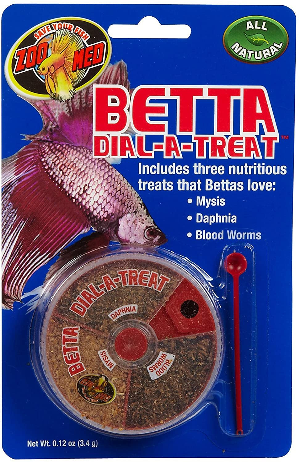 1.44 oz (12 x .12 oz) Zoo Med Betta Dial-A-Treat