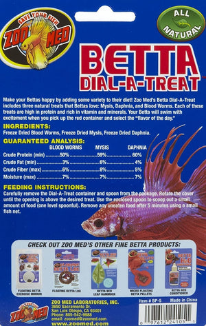 1.44 oz (12 x .12 oz) Zoo Med Betta Dial-A-Treat