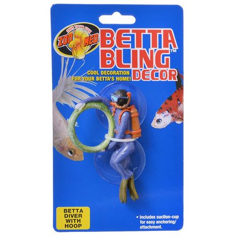 6 count Zoo Med Betta Bling Decor Diver with Hoop