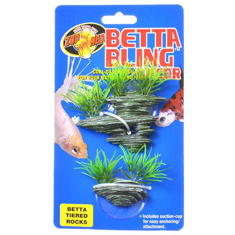 4 count Zoo Med Betta Bling Decor Tiered Rocks