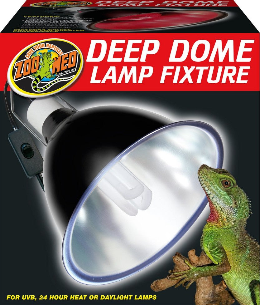 Zoo Med Deep Dome Lamp Fixture 8.5" Wide - PetMountain.com
