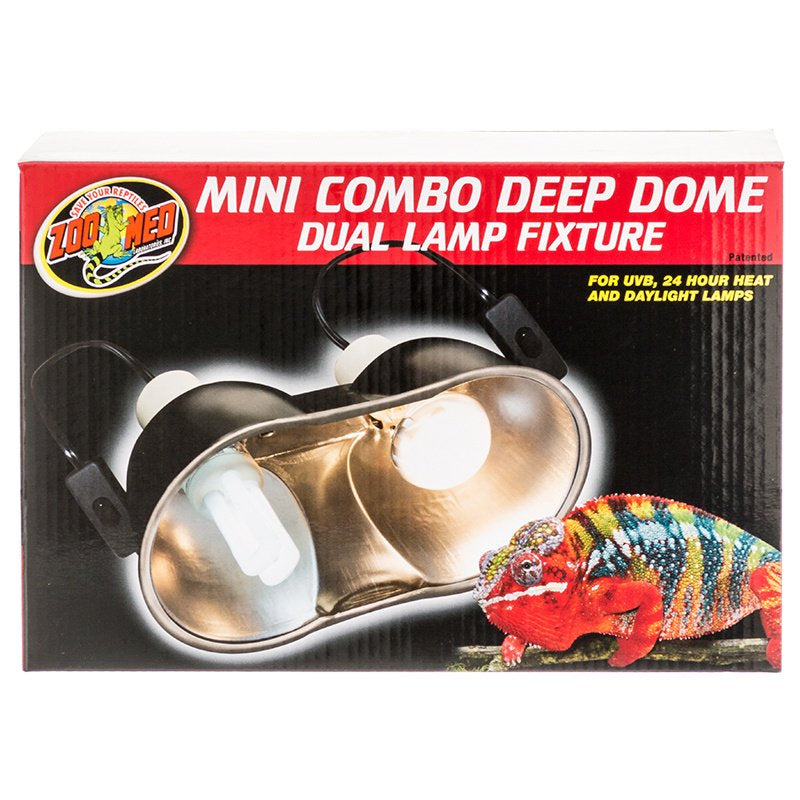 Zoo Med Mini Combo Deep Dome Lamp Fixture for Reptiles - PetMountain.com
