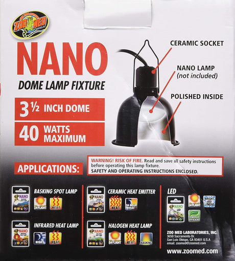Zoo Med Nano Dome Lamp Fixture - PetMountain.com