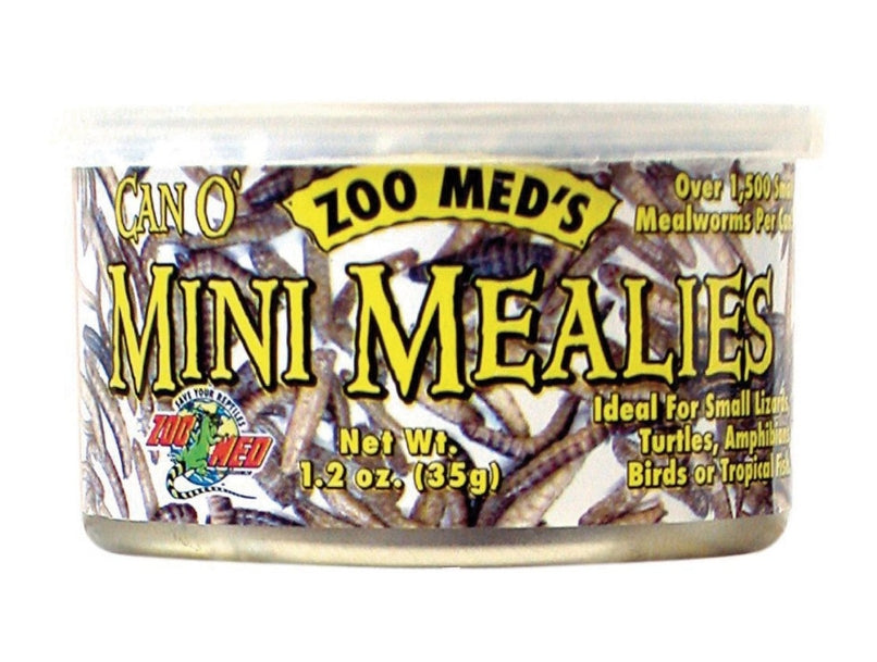 Zoo Med Can O Mini Mealies Mealworms for Reptiles, Turtles, Amphibians, Birds or Fish - PetMountain.com