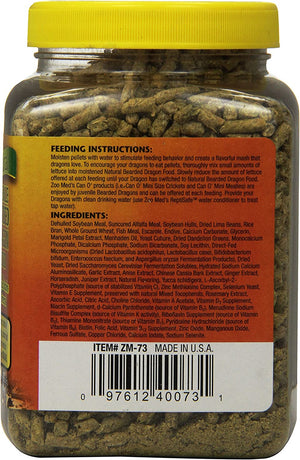 10 oz Zoo Med Natural Juvenile Bearded Dragon Food