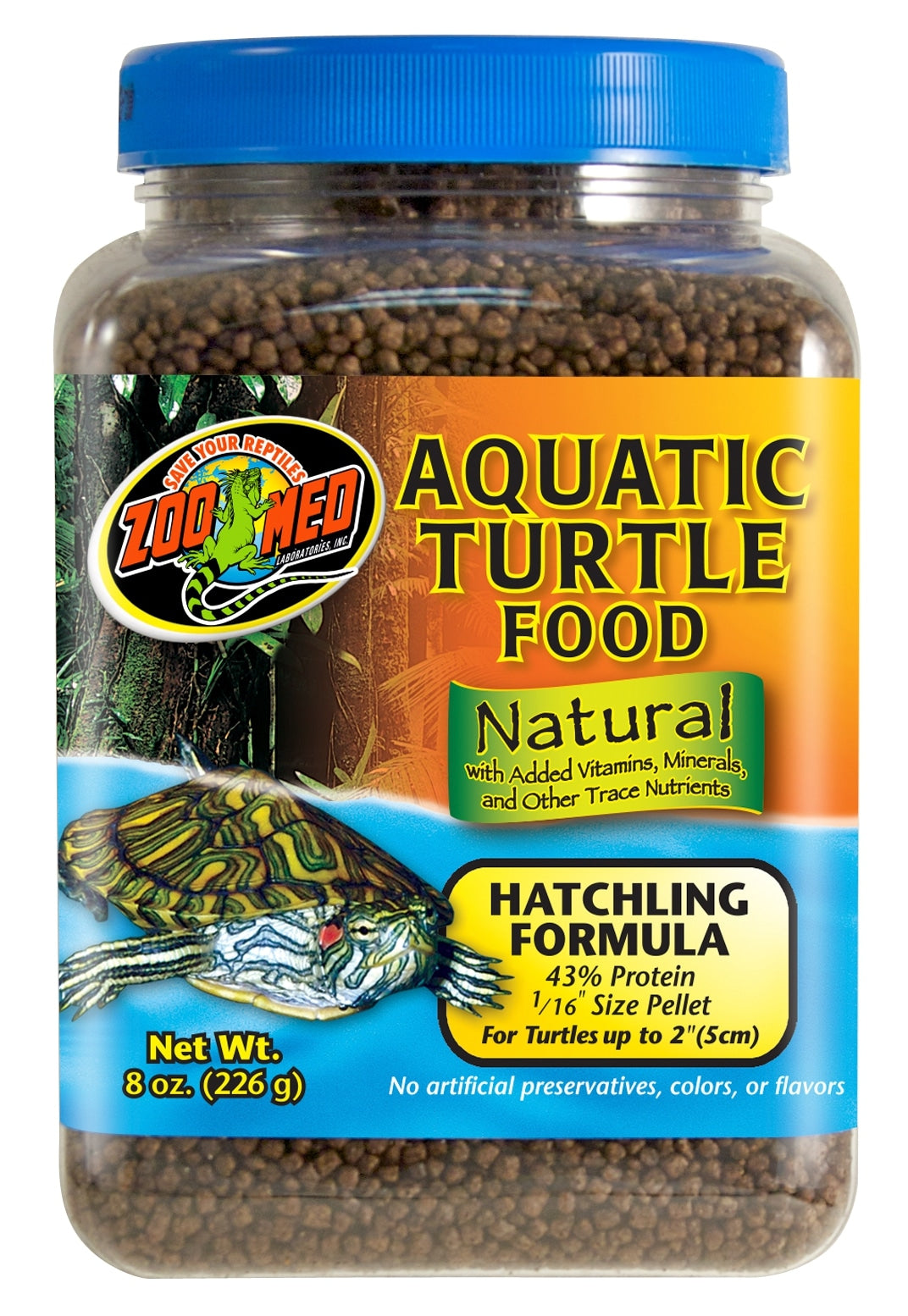 8 oz Zoo Med Natural Aquatic Turtle Food Hatchling Formula