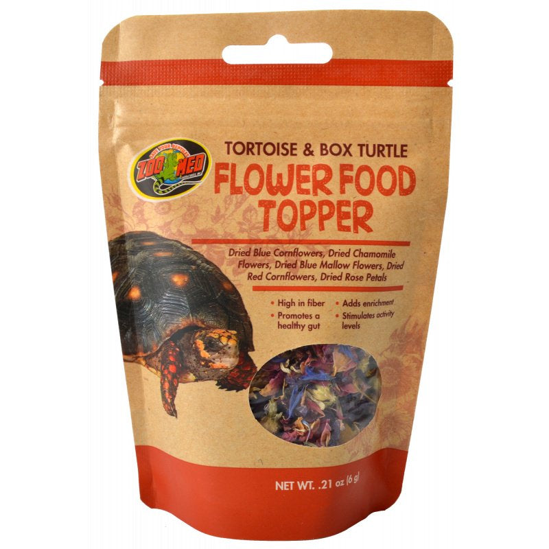 2.52 oz (12 x 0.21 oz) Zoo Med Tortoise and Box Turtle Flower Food Topper