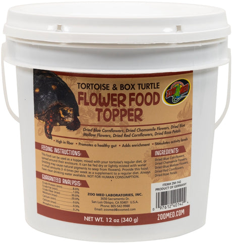 12 oz Zoo Med Tortoise and Box Turtle Flower Food Topper