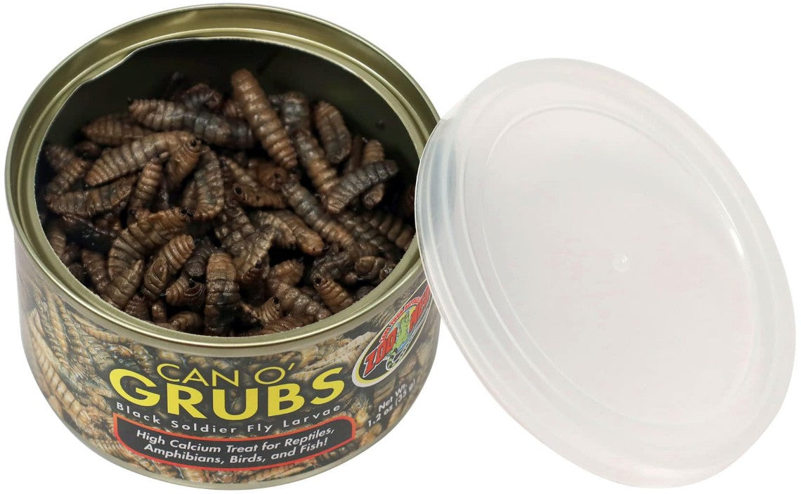 Zoo Med Can O Grubs Black Soldier Fly Larvae High Calcium Treat for Reptiles, Amphibians, Birds, and Fish - PetMountain.com